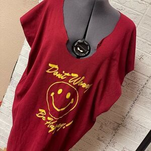 Don't Worry Be Happy Short Sleeve Shirt/Nightshirt 2X